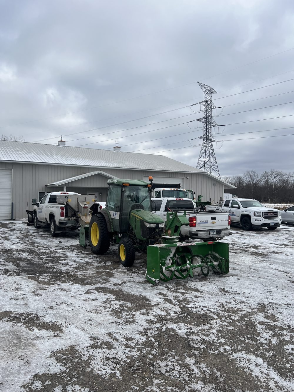 Lindquist Outdoor Services snow removal fleet and equipment